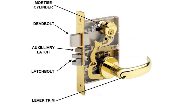 parts of a 5 lever mortice lock